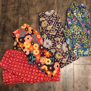 Lot of 4 OS LuLaRoe Leggings! florals! Gently used